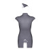 Эротический костюм стюардессы Obsessive Stewardess 3 pcs costume серый S/M