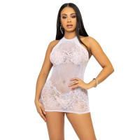 Сукня-сітка зі стразами Leg Avenue Rhinestone halter mini dress відкрита спина, White one size