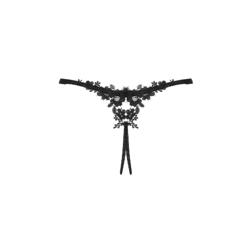 Прозрачные стринги с доступом Obsessive Celia Noir crotchless thong черные