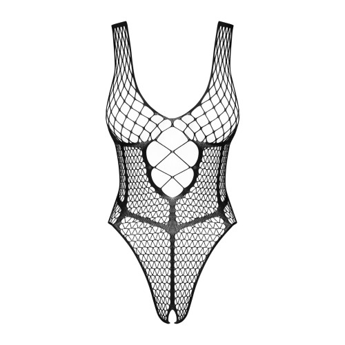 Бодистокинг из большой сетки с доступом Obsessive B117 teddy черный S/M/L