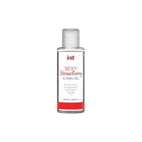 Набір Intt BRAZILIAN PANTY RED: трусики на зав’язках з перлинним кільцем + полунична змазка S-XL