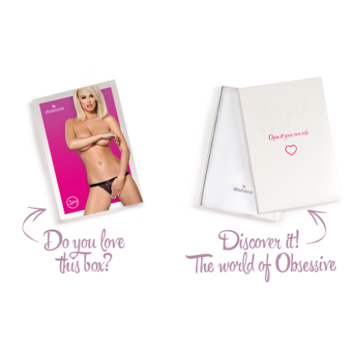 Кружевные танги с доступом Obsessive 828-THC-1 crotchless thong черные S/M