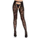 Колготки Leg Avenue Rose Lace Crotchless Tights with Open One Size Black