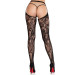 Колготки Leg Avenue Rose Lace Crotchless Tights with Open One Size Black