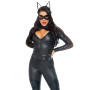 Еротичний костюм супергероя-кішечки Leg Avenue Wicked Kitty S, комбінезон, пояс, маска, вушка