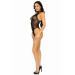 Боді Leg Avenue Net and lace halter bodysuit Black OS