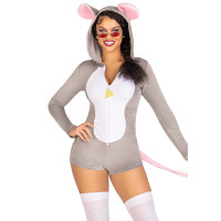 Комбинезон-костюм мышки Leg Avenue Comfy Mouse S, с капюшоном