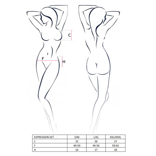 Женский эротический комплект Passion Erotic Line EXPRESSION SET XXL/XXXL Черный