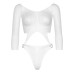Эротическое боди Leg Avenue Top bodysuit with thong back White