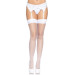 Чулки-сетка Leg Avenue Nylon Fishnet Thigh Highs мелкая сетка White one size
