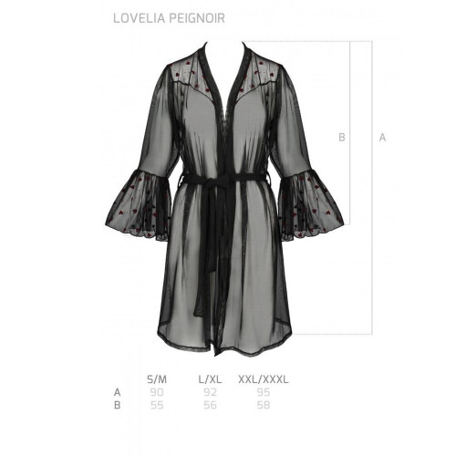 Повітряний пеньюар Passion LOVELIA PEIGNOIR black S/M