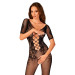Сетчатый бодистокинг с цветочным рисунком Obsessive Bodystocking F238 черный S/M/L