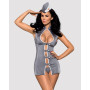 Еротичний костюм стюардеси Obsessive Stewardess 3 pcs costume сірий S/M