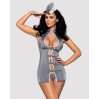 Эротический костюм стюардессы Obsessive Stewardess 3 pcs costume серый S/M