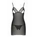 Сорочка з вирізами на грудях + стрінги Passion LOVELIA CHEMISE black L/XL