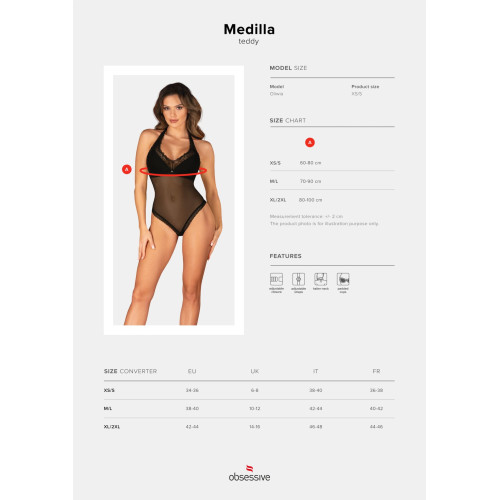 Боді Obsessive Medilla teddy XS/S