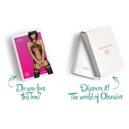 Бодистокинг Obsessive Bodystocking G313 шнуровка, геометрический декор black S/M/L