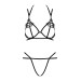 Эротический комплект со стрепом Obsessive Badossa 2-pcs set с доступом, бюстгальтер, стринги, черный S/M