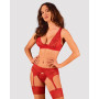 Obsessive Lacelove cupless 3-pcs set красный XL/2XL