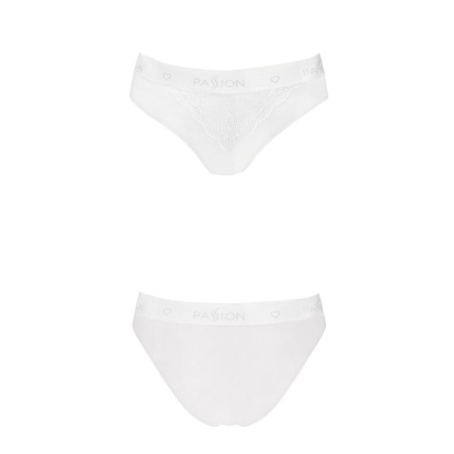 Трусики з широкою резинкою і мереживом Passion PS001 PANTIES M, white