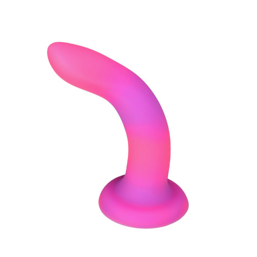 Светящийся в темноте фаллоимитатор ADDICTION Rave 8 Glow in the Dark Dildo Pink Purple, 20,3 см