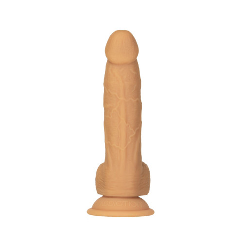 Фаллоимитатор ADDICTION Dual Density Silicone Dildo Caramel 8″, присоска, диаметр 4,3 см, виброшар.