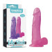 Фаллоимитатор с мошонкой LoveToy Jelly Studs Crystal Dildo Large 8 Pink