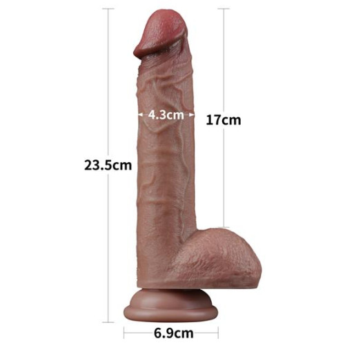 Фалоімітатор LoveToy Dual-Layered Silicone Cock 9 Brown 990