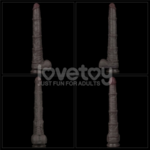 Фалоімітатор LoveToy Dual Layered Bendable Silicone Cock XXL 16 Black