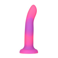 Светящийся в темноте фаллоимитатор ADDICTION Rave 8 Glow in the Dark Dildo Pink Purple, 20,3 см