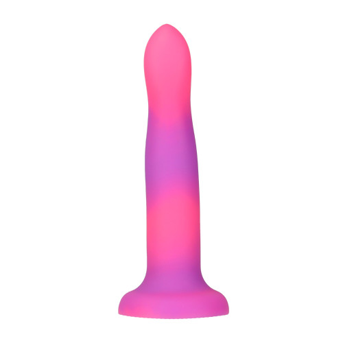 Светящийся в темноте фаллоимитатор ADDICTION Rave 8 Glow in the Dark Dildo Pink Purple, 20,3 см
