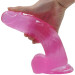Фаллоимитатор с мошонкой LoveToy Jelly Studs Crystal Dildo Large 8 Pink