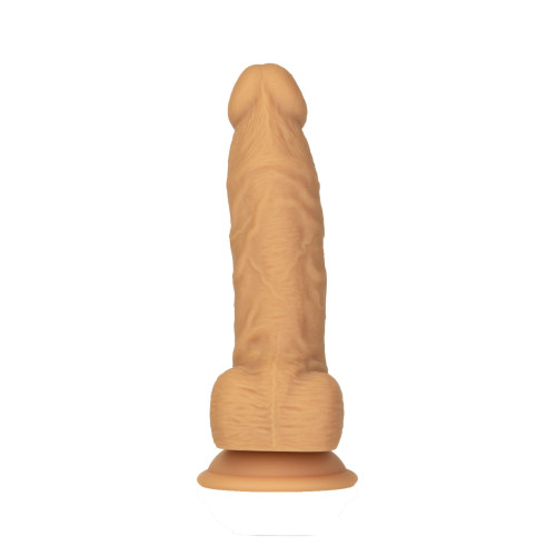 Фаллоимитатор ADDICTION Dual Density Silicone Dildo Caramel 8″, присоска, диаметр 4,3 см, виброшар.