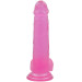 Фаллоимитатор с мошонкой LoveToy Jelly Studs Crystal Dildo Large 8 Pink