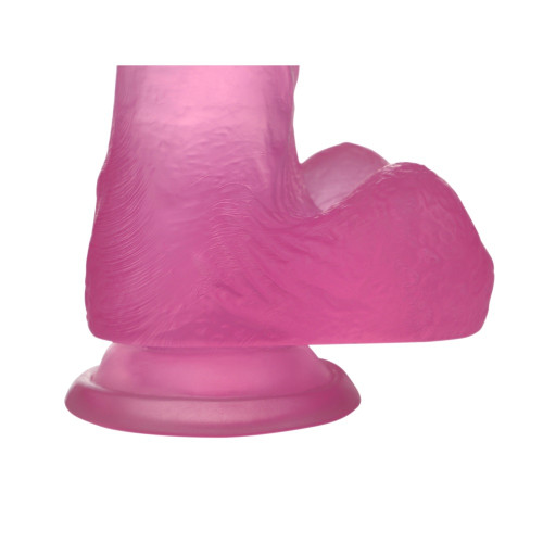Фаллоимитатор с мошонкой LoveToy Jelly Studs Crystal Dildo Medium 7 Pink