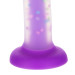 Светящийся в темноте фаллоимитатор ADDICTION Rave 8 Glow in the Dark Dildo Purple Confetti, 20,3 см