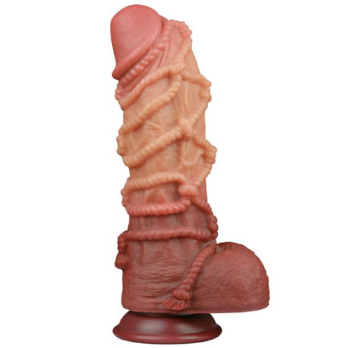 Фаллоимитатор LoveToy Dual-Layered Silicone Cock With Rope 10.5 Flesh