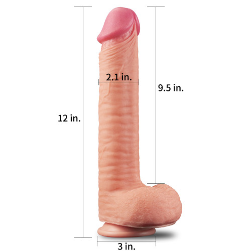 Фалоімітатор LoveToy Dual-Layered Silicone Cock 12 Flesh 454