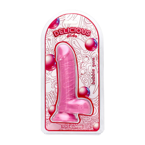 Фаллоимитатор с ароматом жвачки Toyz4lovers Delicious Dildo Bubble Gum, 18 см