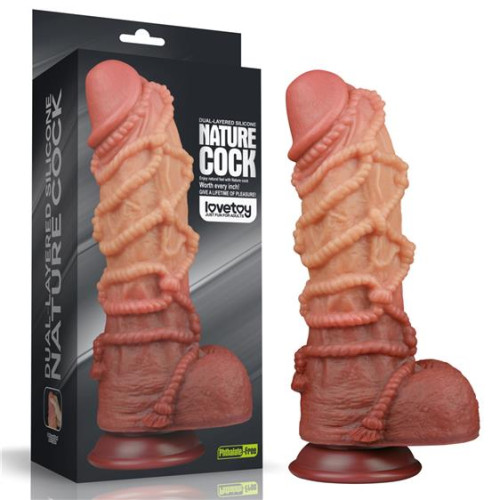 Фаллоимитатор LoveToy Dual-Layered Silicone Cock With Rope 10.5 Flesh