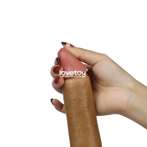 Фалоімітатор з мошонкою LoveToy DualLoveToylayered Silicone Dildo Тілесний 20.3 см