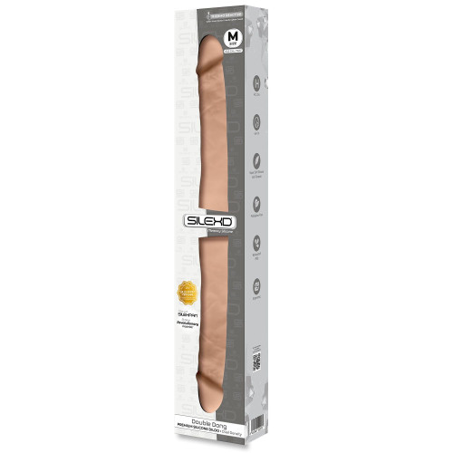 Фаллоимитатор двухсторонний SIlexD Billy-Joe Double Dong M Flesh, двухслойный, силикон+Silexpan