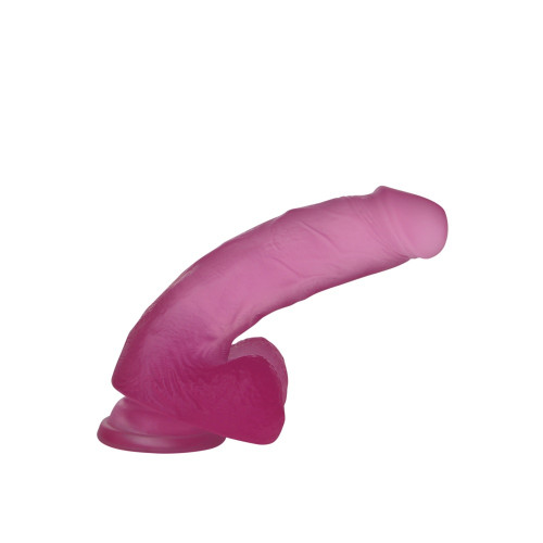 Фаллоимитатор с мошонкой LoveToy Jelly Studs Crystal Dildo Medium 7 Pink