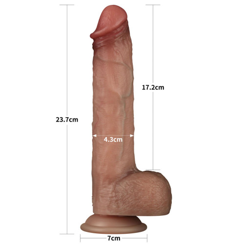Фалоімітатор LoveToy Sliding Skin Pro Dual Layer Silicone Dong 9 Flesh