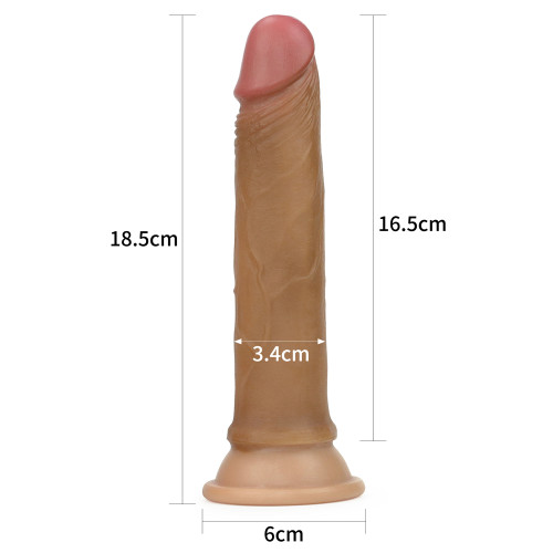Фалоімітатор LoveToy Dual-Layered Silicone Cock 7 Brown