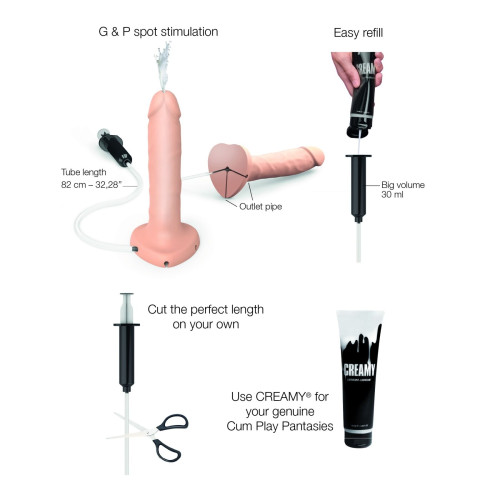 Фалоімітатор, що кінчає Strap-On-Me Squirting Cum Dildo Realistic Flash, діам. 3,5 см, силікон