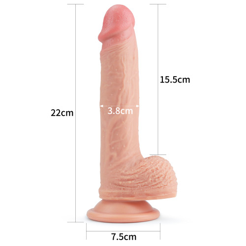 Фаллоимитатор LoveToy Dual-Layered Liquid Silicone Nature Cock 8,5 Телесный