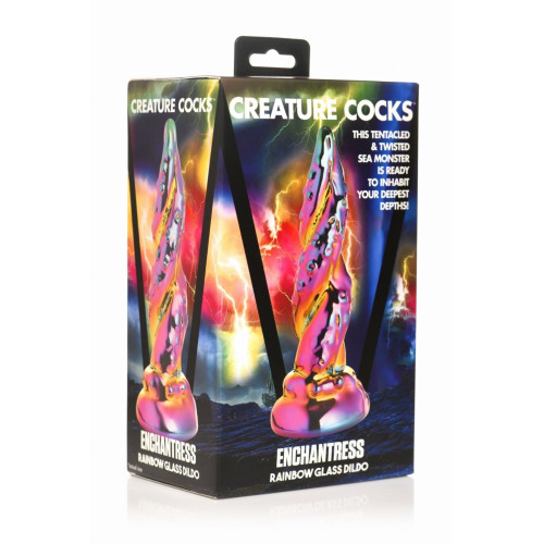 Фэнтезийный фаллоимитатор Creature Cocks Enchanting Rainbow Glass Dildo