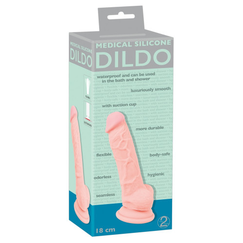 Фалоімітатор You2Toys з мошонкою Medical Silicone Dildo Тілесний 18 см 526657