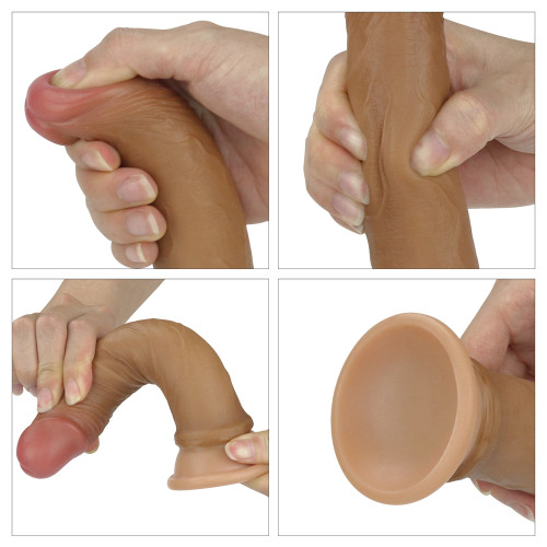 Фалоімітатор LoveToy Dual-Layered Silicone Cock 7 Brown